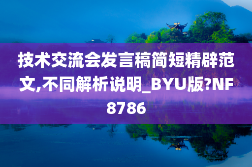 技术交流会发言稿简短精辟范文,不同解析说明_BYU版?NF8786