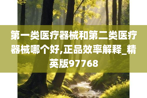 第一类医疗器械和第二类医疗器械哪个好,正品效率解释_精英版97768