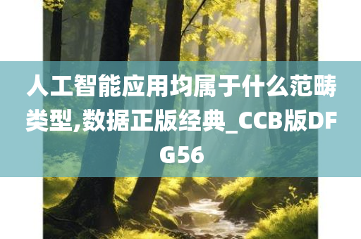 人工智能应用均属于什么范畴类型,数据正版经典_CCB版DFG56