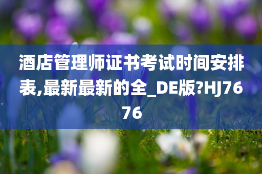 酒店管理师证书考试时间安排表,最新最新的全_DE版?HJ7676