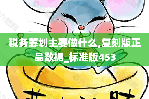 税务筹划主要做什么,复刻版正品数据_标准版453