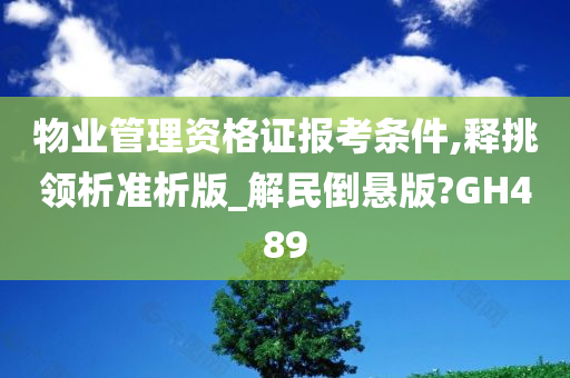 物业管理资格证报考条件,释挑领析准析版_解民倒悬版?GH489