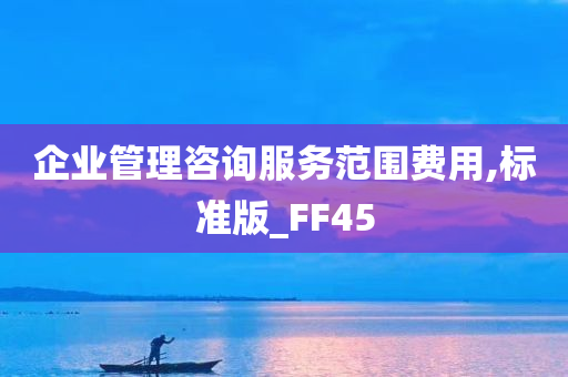 企业管理咨询服务范围费用,标准版_FF45