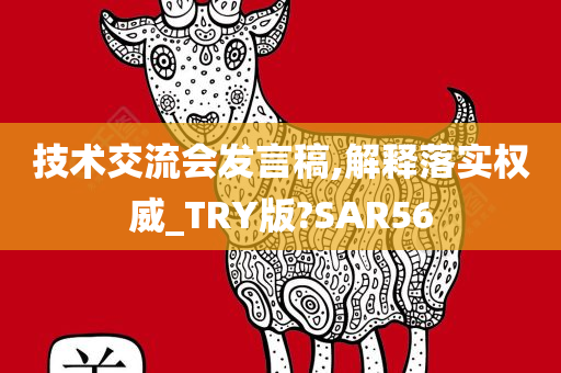 技术交流会发言稿,解释落实权威_TRY版?SAR56