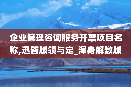 企业管理咨询服务开票项目名称,迅答版领与定_浑身解数版