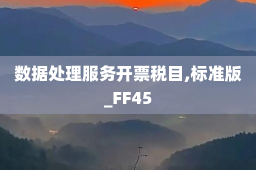 数据处理服务开票税目,标准版_FF45