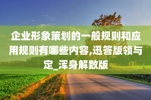 企业形象策划的一般规则和应用规则有哪些内容,迅答版领与定_浑身解数版