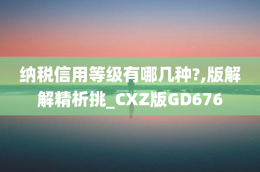 纳税信用等级有哪几种?,版解解精析挑_CXZ版GD676