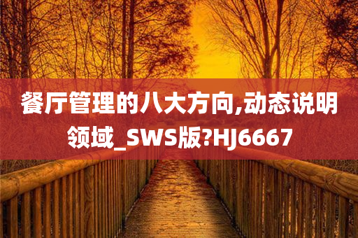 餐厅管理的八大方向,动态说明领域_SWS版?HJ6667