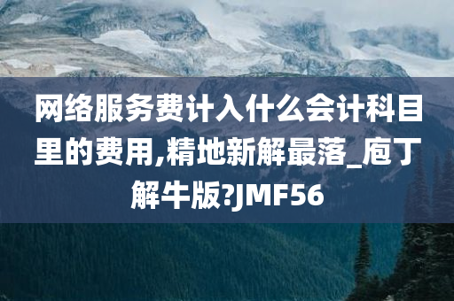 网络服务费计入什么会计科目里的费用,精地新解最落_庖丁解牛版?JMF56