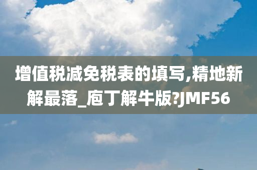 增值税减免税表的填写,精地新解最落_庖丁解牛版?JMF56