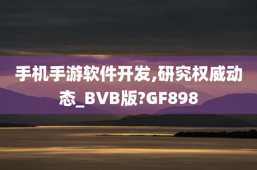 手机手游软件开发,研究权威动态_BVB版?GF898