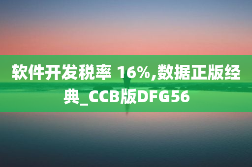 软件开发税率 16%,数据正版经典_CCB版DFG56