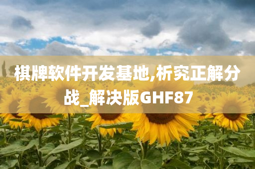 棋牌软件开发基地,析究正解分战_解决版GHF87