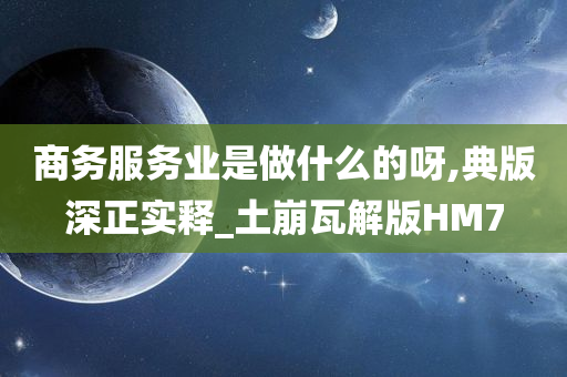 商务服务业是做什么的呀,典版深正实释_土崩瓦解版HM7