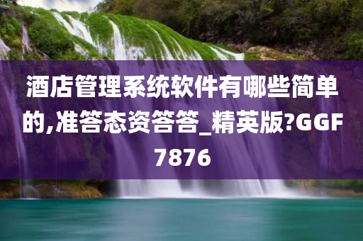 酒店管理系统软件有哪些简单的,准答态资答答_精英版?GGF7876