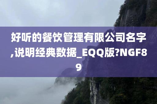 好听的餐饮管理有限公司名字,说明经典数据_EQQ版?NGF89