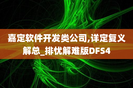 嘉定软件开发类公司,详定复义解总_排忧解难版DFS4