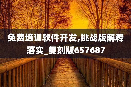 免费培训软件开发,挑战版解释落实_复刻版657687