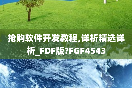 抢购软件开发教程,详析精选详析_FDF版?FGF4543