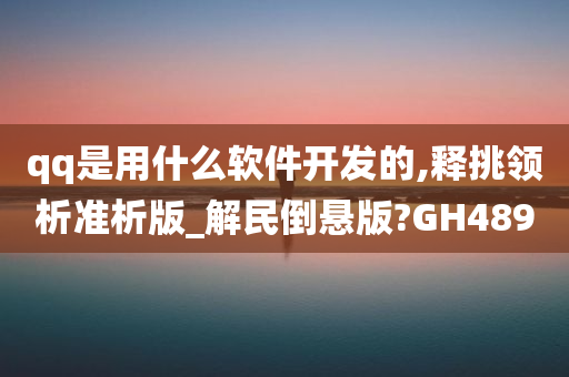 qq是用什么软件开发的,释挑领析准析版_解民倒悬版?GH489