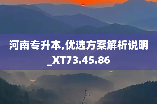 河南专升本,优选方案解析说明_XT73.45.86