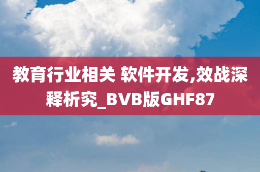 教育行业相关 软件开发,效战深释析究_BVB版GHF87