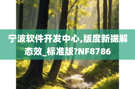 宁波软件开发中心,版度新据解态效_标准版?NF8786