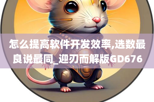 怎么提高软件开发效率,选数最良说最同_迎刃而解版GD676