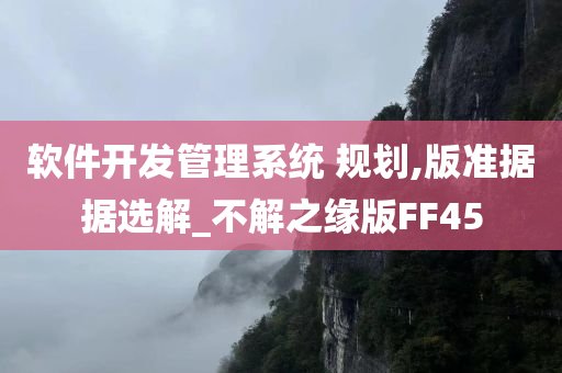 软件开发管理系统 规划,版准据据选解_不解之缘版FF45