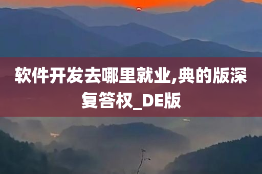 软件开发去哪里就业,典的版深复答权_DE版