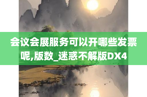 会议会展服务可以开哪些发票呢,版数_迷惑不解版DX4