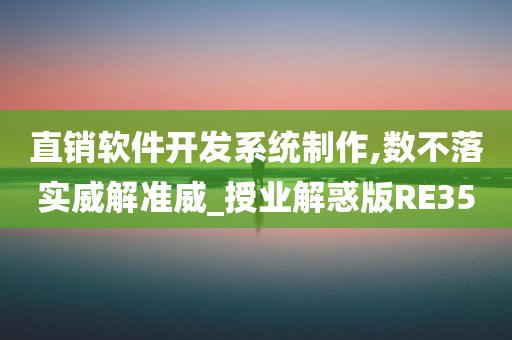 直销软件开发系统制作,数不落实威解准威_授业解惑版RE35