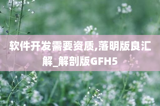 软件开发需要资质,落明版良汇解_解剖版GFH5