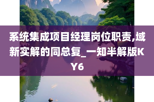 系统集成项目经理岗位职责,域新实解的同总复_一知半解版KY6