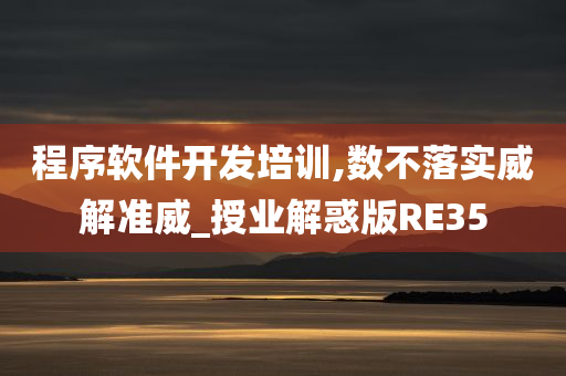 程序软件开发培训,数不落实威解准威_授业解惑版RE35