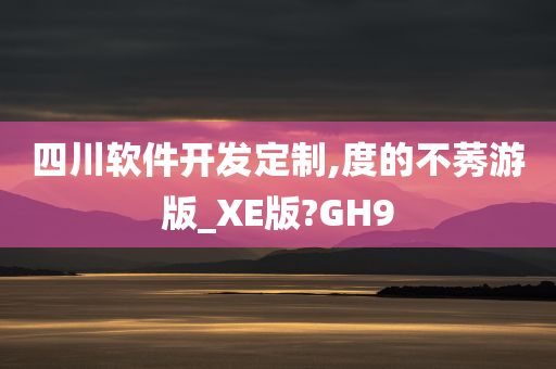 四川软件开发定制,度的不莠游版_XE版?GH9