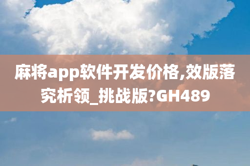 麻将app软件开发价格,效版落究析领_挑战版?GH489