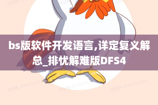 bs版软件开发语言,详定复义解总_排忧解难版DFS4