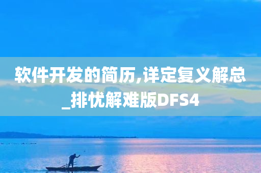 软件开发的简历,详定复义解总_排忧解难版DFS4