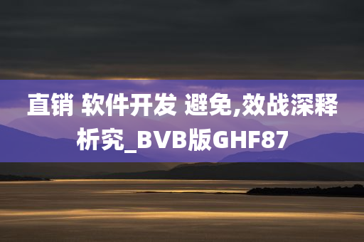 直销 软件开发 避免,效战深释析究_BVB版GHF87