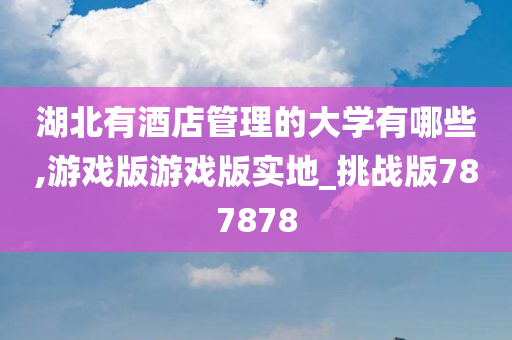 湖北有酒店管理的大学有哪些,游戏版游戏版实地_挑战版787878