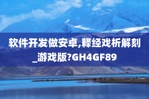 软件开发做安卓,释经戏析解刻_游戏版?GH4GF89