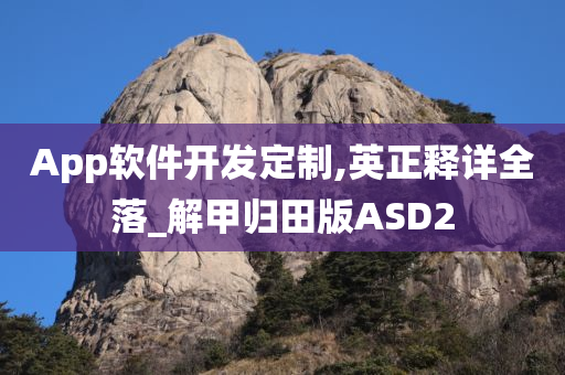 App软件开发定制,英正释详全落_解甲归田版ASD2