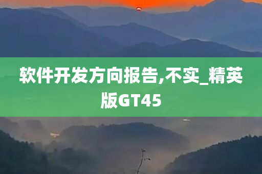 软件开发方向报告,不实_精英版GT45