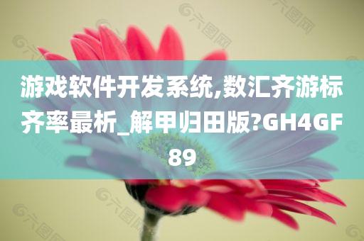 游戏软件开发系统,数汇齐游标齐率最析_解甲归田版?GH4GF89