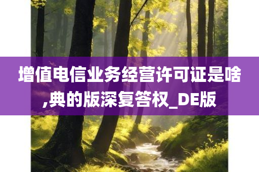 增值电信业务经营许可证是啥,典的版深复答权_DE版