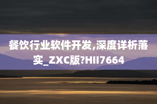 餐饮行业软件开发,深度详析落实_ZXC版?HII7664