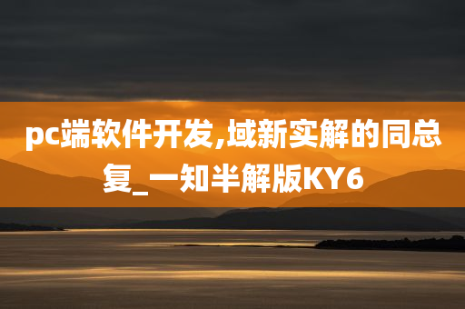 pc端软件开发,域新实解的同总复_一知半解版KY6