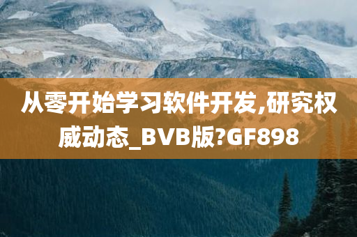 从零开始学习软件开发,研究权威动态_BVB版?GF898